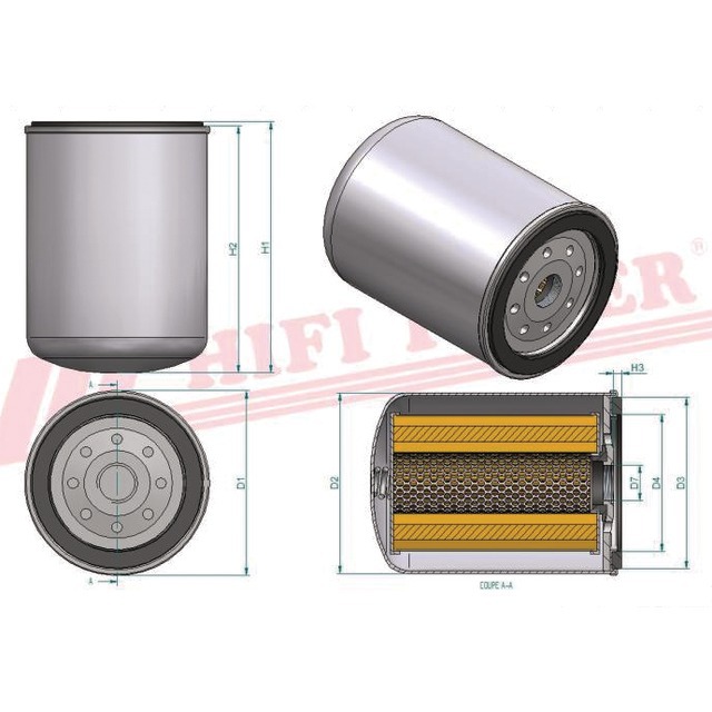 Filtre Hydraulique SH 56411 Hifi Filter référence fournisseur HIFSH56411